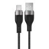 Kabelis USB-A - USB-C 3A ar magnētisku organizatoru 1,2 m - melns