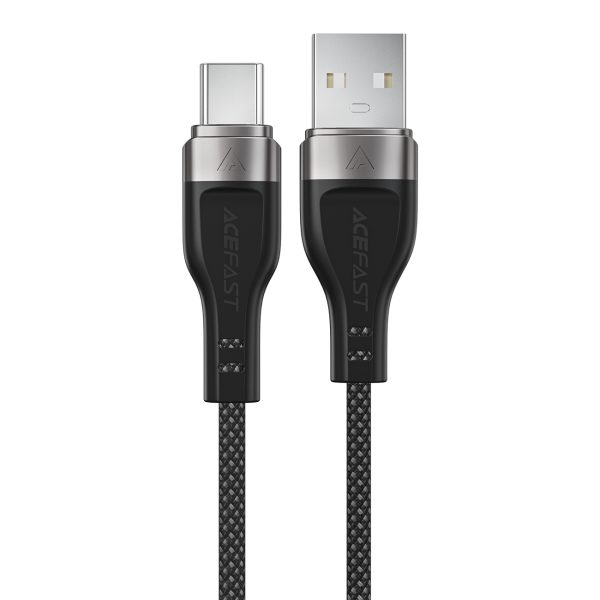 Kabelis USB-A - USB-C 3A ar magnētisku organizatoru 1,2 m - melns
