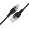 Kabelis USB-A - USB-C 3A ar magnētisku organizatoru 1,2 m - melns
