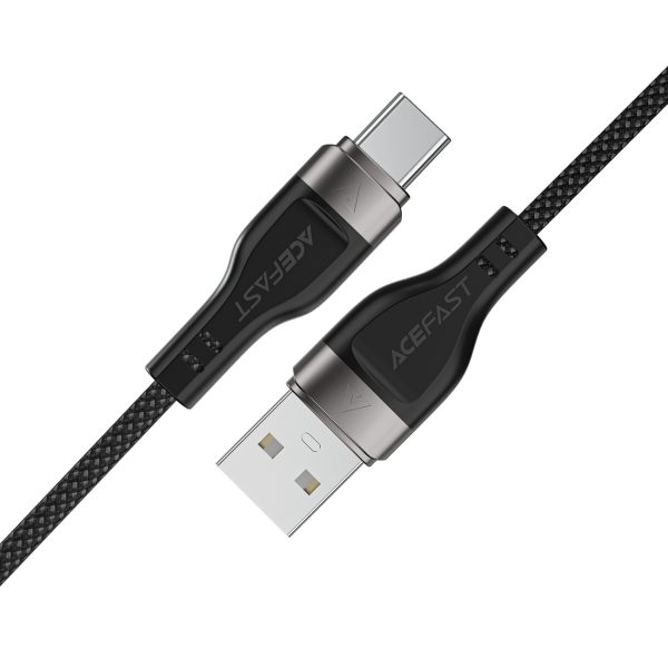 Kabelis USB-A - USB-C 3A ar magnētisku organizatoru 1,2 m - melns