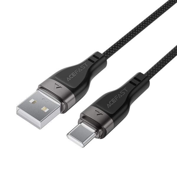 Kabelis USB-A - USB-C 3A ar magnētisku organizatoru 1,2 m - melns