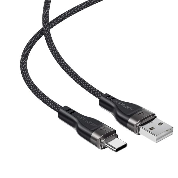 Kabelis USB-A - USB-C 3A ar magnētisku organizatoru 1,2 m - melns