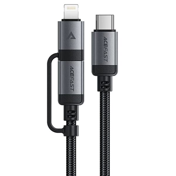 Kabelis USB-C - USB-C / Lightning 60W 480Mb/s 3A 1.2m - melns