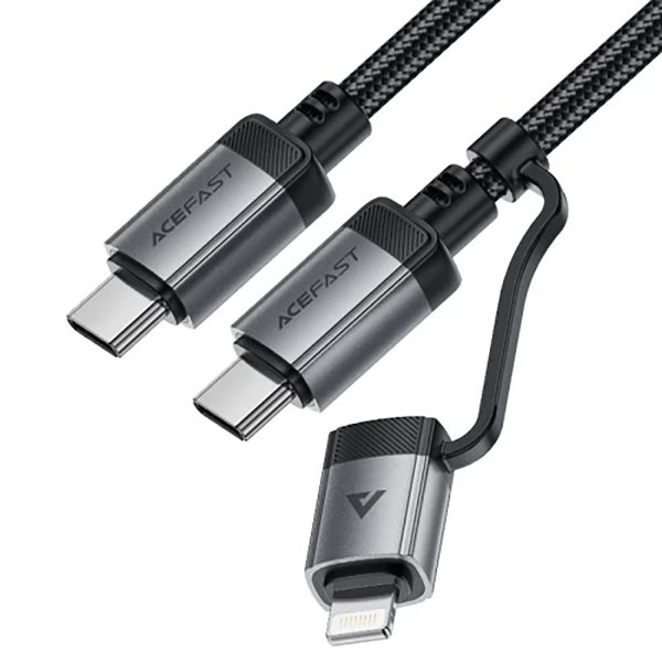Kabelis USB-C - USB-C / Lightning 60W 480Mb/s 3A 1.2m - melns