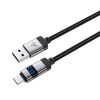 Kabelis USB-A - USB-C ar displeju 480Mb/s 66W 1.2m - melns