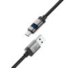 Kabelis USB-A - USB-C ar displeju 480Mb/s 66W 1.2m - melns