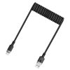 Spirālveida kabelis USB-A - USB-C 480Mb/s 3A 1.2m - melns