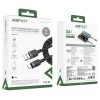 Spirālveida kabelis USB-A - USB-C 480Mb/s 3A 1.2m - melns