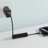 Spirālveida kabelis USB-A - USB-C 480Mb/s 3A 1.2m - melns