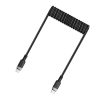USB-C spirālveida kabelis - USB-C 480Mb/s 3A 1.2m - melns