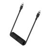 USB-C spirālveida kabelis - USB-C 480Mb/s 3A 1.2m - melns