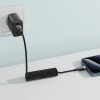 USB-C spirālveida kabelis - USB-C 480Mb/s 3A 1.2m - melns