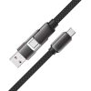 Kabelis USB-C - USB-A / USB-C 480Mb/s 3A 0.2m - melns
