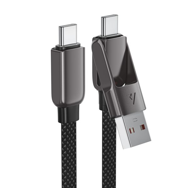 Kabelis USB-C - USB-A / USB-C 480Mb/s 3A 0.2m - melns