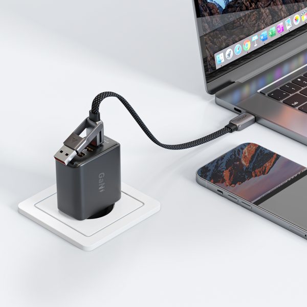 Kabelis USB-C - USB-A / USB-C 480Mb/s 3A 0.2m - melns