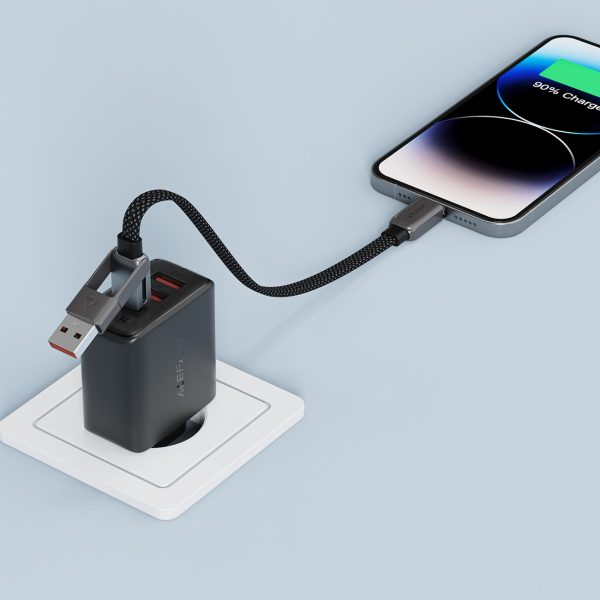 Kabelis USB-C - USB-A / USB-C 480Mb/s 3A 0.2m - melns