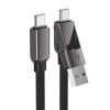 Kabelis USB-C - USB-A / USB-C 480Mb/s 3A 1.2m - melns