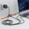 3in1 kabelis USB-C - 2x USB-C / Apple Watch Qi lādētājs 480Mb/s 100W 1.2m - melns