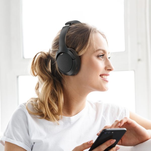 H6 ANC bezvadu Bluetooth 5.3 IPX4 austiņas - melnas