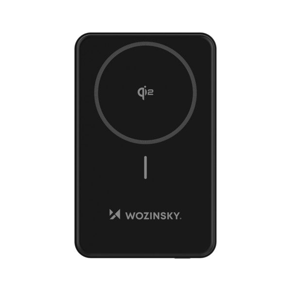 Qi2 10000mAh magnētiskais pārnēsājamais akumulators ar USB-A USB-C 22.5W PD statīvu - melns