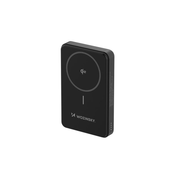 Qi2 10000mAh magnētiskais pārnēsājamais akumulators ar USB-A USB-C 22.5W PD statīvu - melns