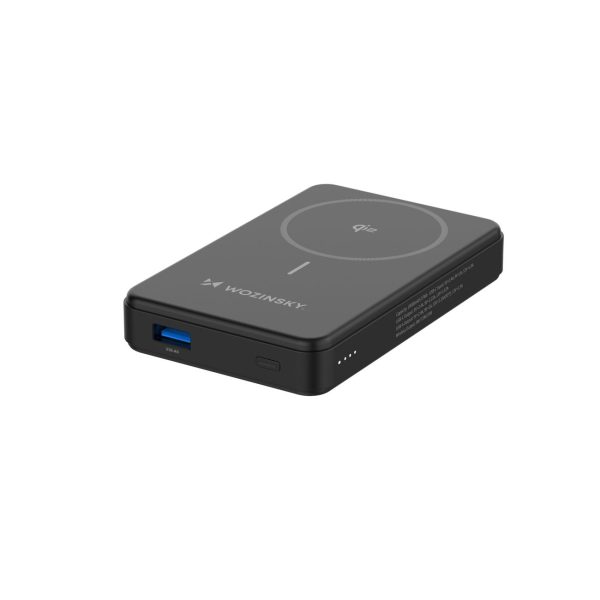 Qi2 10000mAh magnētiskais pārnēsājamais akumulators ar USB-A USB-C 22.5W PD statīvu - melns