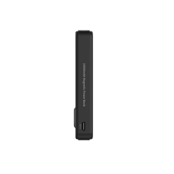 Qi2 10000mAh magnētiskais pārnēsājamais akumulators ar USB-A USB-C 22.5W PD statīvu - melns