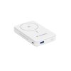 Qi2 10000mAh magnētiskais pārnēsājamais akumulators ar USB-A USB-C 22.5W PD statīvu - balts