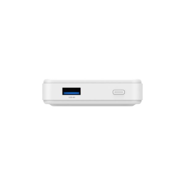Qi2 10000mAh magnētiskais pārnēsājamais akumulators ar USB-A USB-C 22.5W PD statīvu - balts
