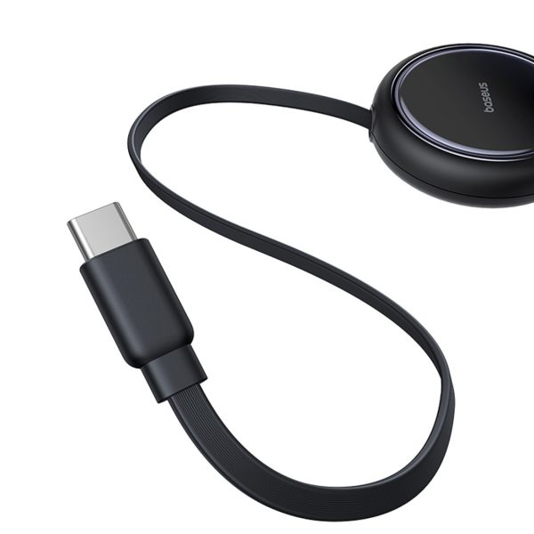 USB-C izvelkams kabelis - 2 x USB-C Bright Mirror Series 100W 1m - melns