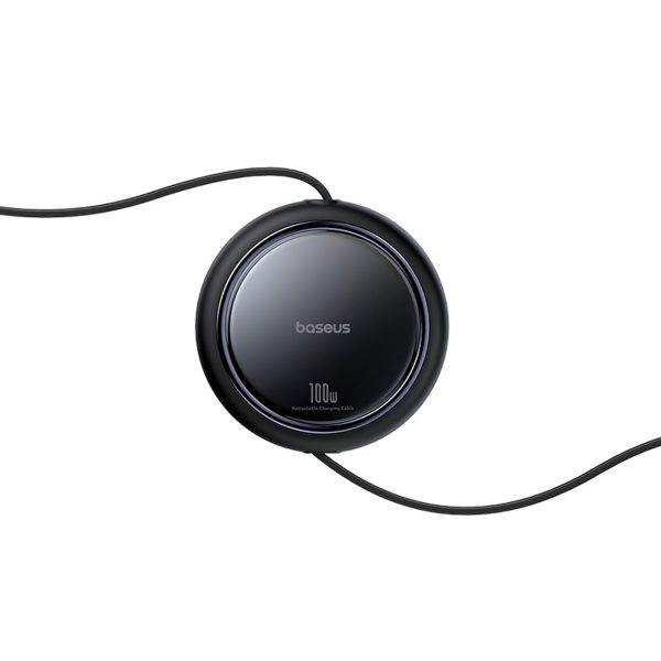 USB-C izvelkams kabelis - 2 x USB-C Bright Mirror Series 100W 1m - melns