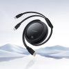 USB-C izvelkams kabelis - 2 x USB-C Bright Mirror Series 100W 1m - melns