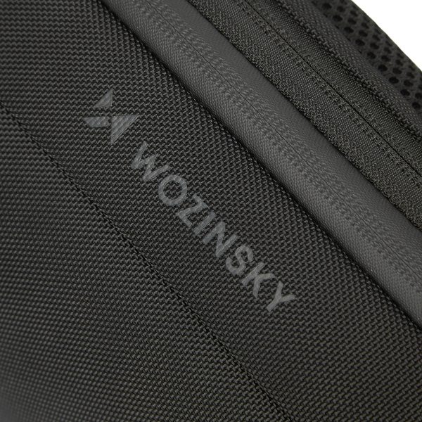 Premium klases viena pleca pretaizdzīšanas pilsētas mugursoma ar organizētāju un USB — melna