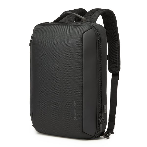 Premium klases mugursoma 15,6 collu klēpjdatoram ar USB siksnu 42x8x28cm - melna
