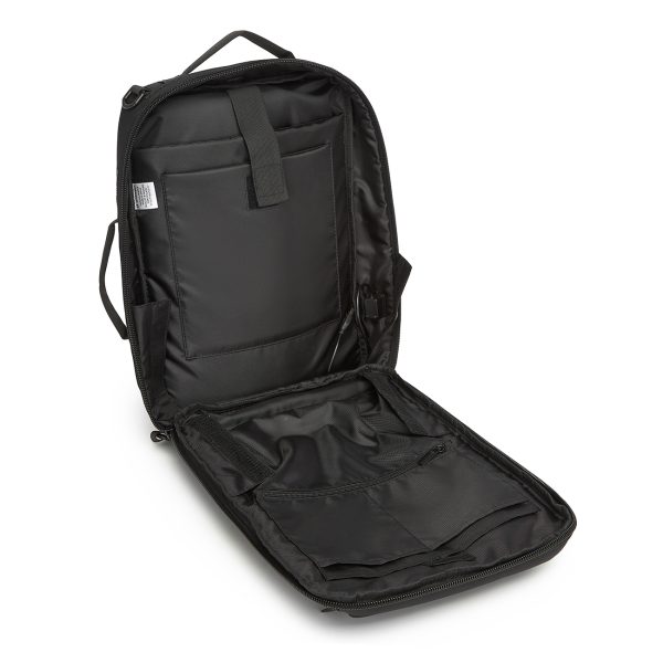 Premium klases mugursoma 15,6 collu klēpjdatoram ar USB siksnu 42x8x28cm - melna