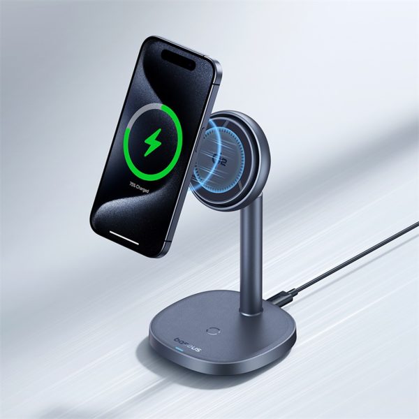 2in1 Orbit 2 Pro MagSafe Qi2 20W induktīvais lādētājs ar dzesēšanu - pelēks