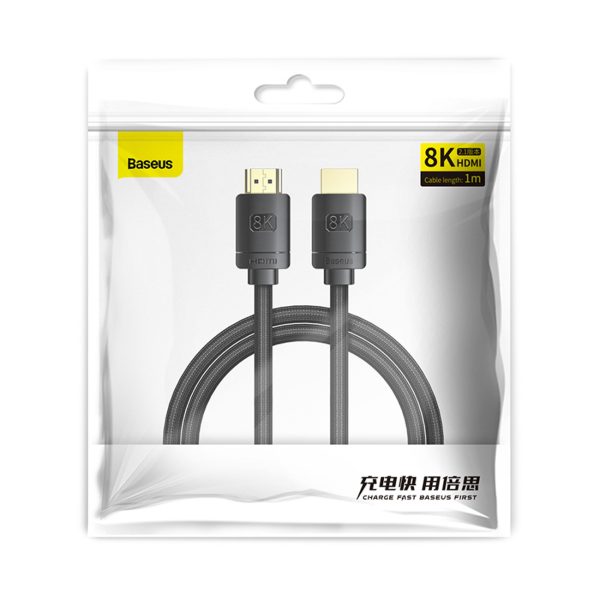 HDMI augstas izšķirtspējas sērijas 8K video kabelis 1 m - melns