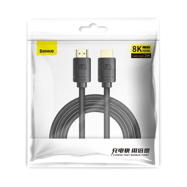 HDMI augstas izšķirtspējas sērijas 8K video kabelis 2 m - melns
