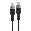 USB-C 480Mb/s 100W kabelis ar magnētisku organizatoru 1,2 m - melns