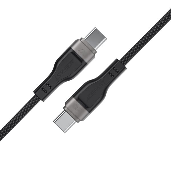 USB-C 480Mb/s 100W kabelis ar magnētisku organizatoru 1,2 m - melns