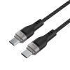 USB-C 480Mb/s 100W kabelis ar magnētisku organizatoru 1,2 m - melns