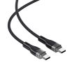 USB-C 480Mb/s 100W kabelis ar magnētisku organizatoru 1,2 m - melns
