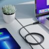 USB-C 480Mb/s 100W kabelis ar magnētisku organizatoru 1,2 m - melns