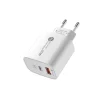 20 W USB-A USB-C sienas lādētājs ar 1 m USB-C kabeli — iPhone Lightning — balts