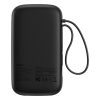 Powerbank QPow 2 20000mAh 30W ar 2 iebūvētiem USB-C kabeļiem - melns