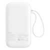 QPow 2 20000mAh 30W Powerbank ar 2 iebūvētiem USB-C kabeļiem - balts