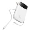 QPow 2 20000mAh 30W Powerbank ar 2 iebūvētiem USB-C kabeļiem - balts