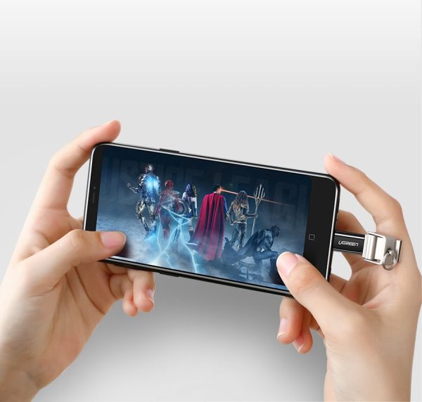 Micro USB uz USB-C adapteris — melns