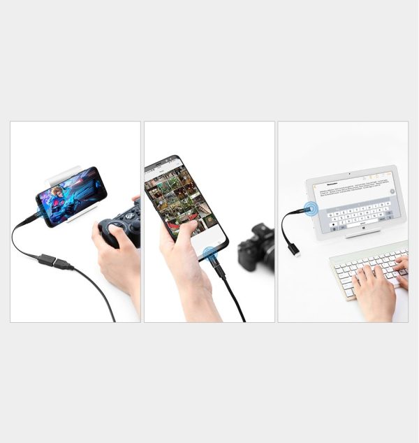 Micro USB uz USB-C adapteris — melns
