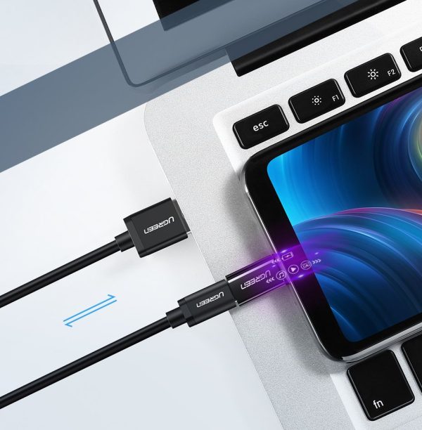 Micro USB uz USB-C adapteris — melns
